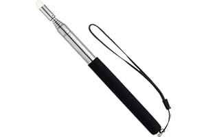 VOVIGGOL Pointeur de Présentation Extensible avec Dragonne, Baguette Télescopique Rétractables Enseignants, Rétractable Pointeur Présentation Bâton de Pointeur pour Enseignement Classe Guide (Noir)