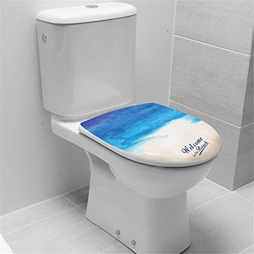 Yanqiao Welcome To The Beach Toilet Sticker Waterproof Self Adhesive Home Decoration 38x32cm/15x12.6"