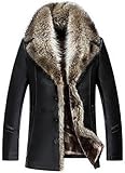 echt leder winterjacke herren Modisch Großer Kragen Design, gefüttert Dicke: 120mm