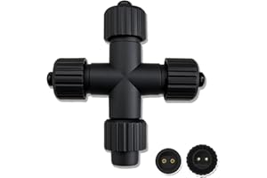Dekofun Connettore Luci Natale 2 Pin Splitter Per Luci Natalizie, Connettori Trasformatore 1-a-3 Connettore Elettrico, IP65 Impermeabile Presa Adattatore Per Catena Luminosa Natalizia da Esterno