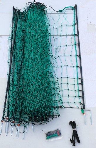 grüner Gartenzaun 50 m x 112 cm Hühnerzaun + 14 Pfähle Hühner-Zaun Geflügelzaun Garten - 6
