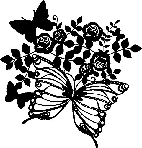 Marabu 028900003 - Silhouette Schablone Butterflies and Roses, 30 x 30 cm