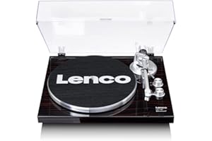 Lenco LBT-188 Platine Vinyle - Platine Bluetooth - Entraînement par Courroie - 2 Vitesses 33 & 45 RPM - Anti-Skating - Numériser Vinyle en MP3 - Marron Foncé, LBT-188 WA, Noyer