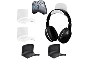 JUGUTA Soporte Percha Para Auriculares Pared - Universal Cascos Mesa Gancho Sujeta,Headset Stand Holder Con [Fuerte Adhesiva] For Controller, Gaming Headphones (Negro)