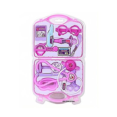 GN Kids Doctor Nurse Carry Case Medical Kit Play Set Role Play Toy Best Gift (Pink)