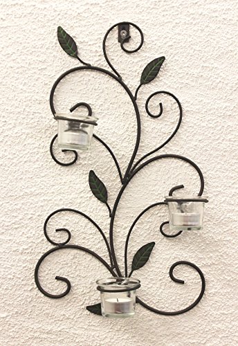 DanDiBo Wandteelichthalter 131004 Teelichthalter aus Metall 45 cm Wandleuchter Kerzenhalter - 3
