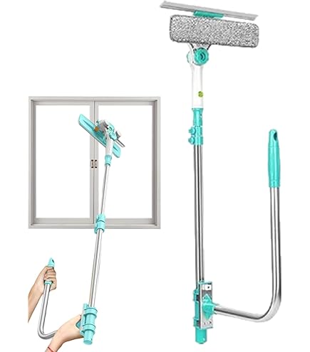 Eazer 2-in-1 Rotatable Window Squeegee Cleaner With 62'' Extension Pole - Telesc