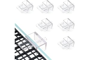 LINLAN 6 Pezzi Clip per Coperchio dell'Acquario, Supporto per Coperchio in ABS Trasparente per Acquari Senza Cornice, Adatto per Divisori in Plastica e Rete Anti-Salto Fai-da-Te