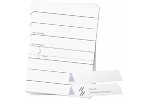 OfficeGear Wide Tent Cards (100 Cards) Table Place Cards - Perforated Printable Folding Name Cards for Conference, Exhibitions, Weddings - 4 Cards per A4 Sheet, 25 Sheets – with Template