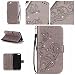 Produktbild Jepson Apple iphone 6 / 6S (4,7 Zoll) Hülle, Leadertasche Premium Lederhülle Flip Case im Bookstyle Folio Cover Kartenfächer Magnetverschluss und Standfunktion Leder Schale Etui für Handytasche Schutzhülle Prägung Strass Bling Schmetterling Muster.