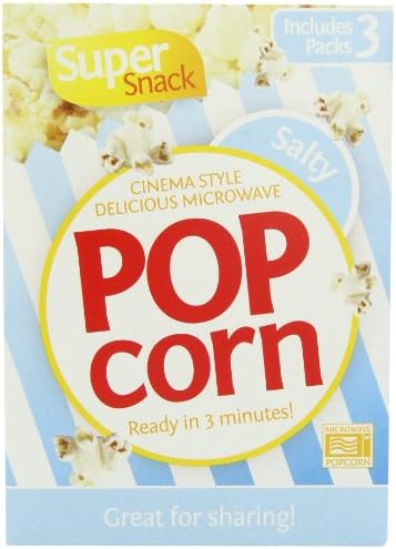 Super Snack Salty Popcorn 3 x 85 g (Pack of 8, Total 24 Bags)