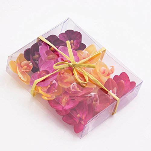 Künstliche Mini Orchideenblüten Phalaenopsis, rosa-violett-gelb, 18 Stück in der Box – Kunstblüten – artplants - 3