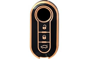 OFFCURVE Custodia Chiavi Auto Guscio Chiave, Cover Chiave Copri Chiavi Telecomando 3 Tasti Adatto per Fiat 500 Lancia Punto Panda Ypsilon Delta Grande Bravo Musa Piega Flip