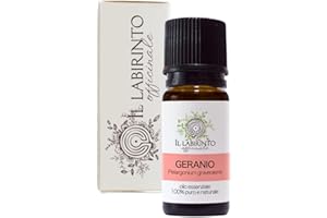 Olio Essenziale Geranio puro Il Labirinto Officinale - Alimentare, Oli Essenziali Naturali - Olio essenziale per Diffusori e Umidificatori, Aromaterapia - Vegan - 10ml