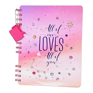 Doodle Forever Mine Wiro Bound Undated Notebook Diary with Theme Based Dangler (8.5 X 6.5 inches, 80 GSM, 160 Pages) Love Diary for Girls.