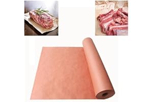 katmerio Rotolo di carta da macellaio, colore rosa, per barbecue, carta kraft per barbecue, carne di pesce, per cucinare perfettamente succosa, 30 cm x 10 m