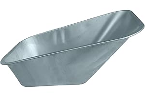 KETOBARROW Wheelbarrow Body Tray Pan Replacement Metal Body Universal Fitting Galvanised Steel Barrow Tray 110L