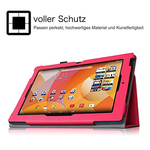 Fintie Medion Lifetab S10366 / S10333 / S10334 / S10345 / S10346 / S10365 / P10341 Hülle – Folio Kunstleder Schutzhülle Tasche Cover Case Etui mit Ständerfunktion und Stylus-Halterung für MEDION LIFETAB S10366 / S10333 / S10334 / S10345 / S10346 / S10365 / S10366 / P10341 (10,1 Zoll) Tablet-PC, Magenta - 4