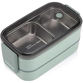 Vagonlife Beslenme Kutusu İki Katlı - Paslanmaz &Ccedil;elik - 1400ml (Kaşık ve &Ccedil;atal) Lunch Box (Yeşil)
