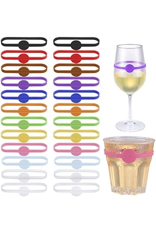 Segna Bicchieri In Silicone - 40 Pezzi Colorati Per Feste E Eventi - Foto 9