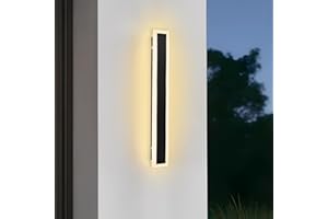 ZTWLEED Applique da Esterno Lunga,8W 40CM Lampada da Parete Esterno Impermeabile IP65 Lampada da Parete Nera,Bianco Caldo 3000K,Applique da Esterno LED AC110-265V per Giardini Terrazze Villa