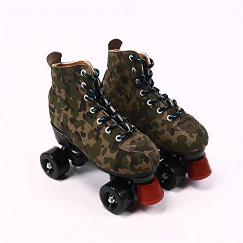 liubingxie Adult Inline & Roller Skating Quad Skates Adjustable Roller Boots Unisex, green, 38-39