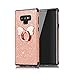 Produktbild Misstars Glitzer Hülle für Galaxy Note 9 Rose Gold, Bling Pailletten Weiche TPU Silikon Handyhülle Anti-Rutsch Kratzfest Schutzhülle mit Schmetterling Ring Ständer für Samsung Galaxy Note 9