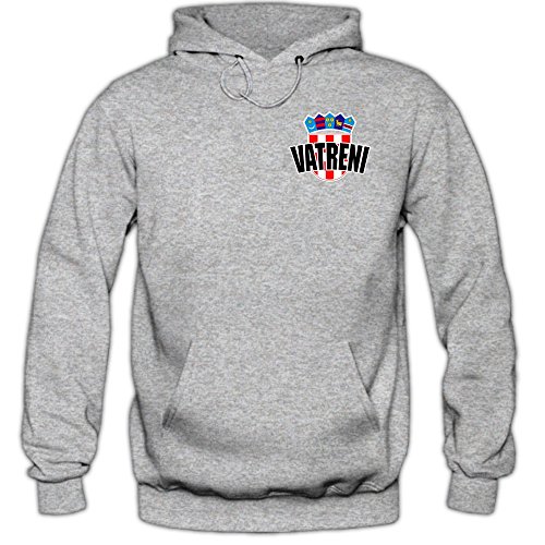 Kroatien EM 2016 #5 Kapuzenpullover | Herren | HRVATSKA | Kockasti | Trikot | Nationalmannschaft © Shirt Happenz, Farbe:Graumeliert (Greymelange F421);Größe:L