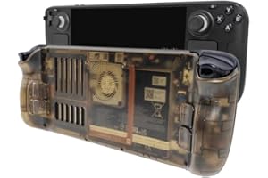 Hzxkqmil Ersatz-Rückplatte Gehäuse Faceplates für Steam Deck/Steam Deck OLED, DIY Transparentes Gehäuse mit Kühlung Vent Wärmeableitung (Transparent Braun)