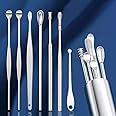 DIVUE Ear Wax Cleaner (6 Pc) Resuable Ear Cleaner Tool Set with Storage Box Ear Wax Cleaner Removal Kit Steel Ear Cleansing Tool Set Spiral Ear Curette Tool with Cleaning Brush For Kids Man Woman