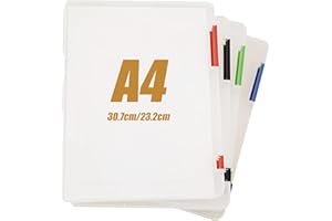 PRITOK A4 Archivbox: 4 Stück Tragbare Transparente Organizer-Box, Stapelbare Multifunktionale Bürobedarf Aufbewahrungsbox für Dokumente, Briefe, Sammelalben, Zeitschriften(30.7 * 23.2CM)