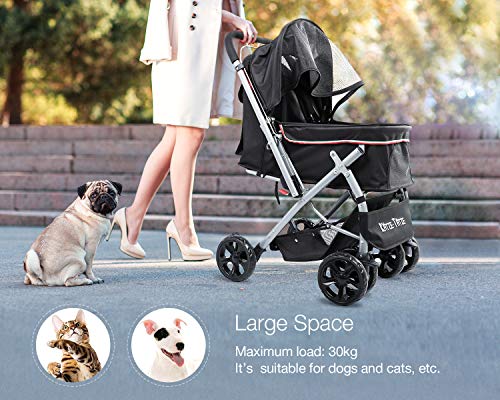 Katze-Tatze-Poussette-pour-Chien-Pet-Voyage-Poussette-Chat-Poussette-Pliable-avec-rsistant-aux-Chocs-6-EVA-Roues-poigne-rversible