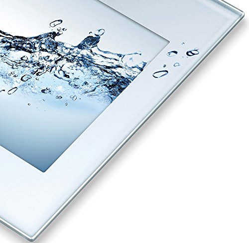Beurer GS 360 Glaswaage (Personenwaage in 3D-Optik bis 150 kg, Hellblau) - 4