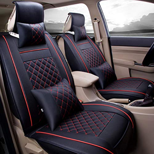 Y&Jack Pu Leather Universal Auto Car Seat Mat Covers Set Cushions Front Rear Full Set 9pcs