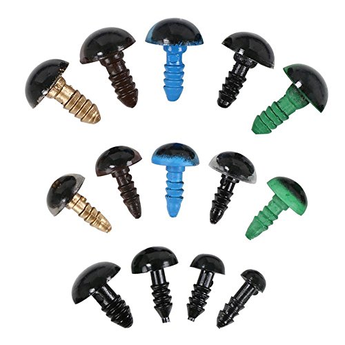 Yahee 264 Stück Teddyaugen Puppe Augen Teddybäraugen Knopfaugen Kunststoffaugen bunt 6-12mm - 7