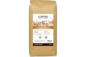 Coffee Masters All Day Blend Espresso Coffee Beans 1kg - Medium Roast for Strong and Full Bodied Drink - Whole Bean, Ideal for Barista Machines