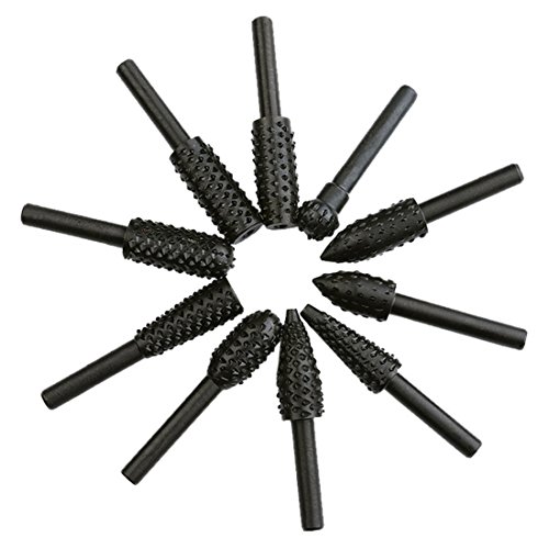 10tlg. Schaftfräser Oberfräser Fräser Set 6mm Schaft Holzfräser für Multifunktionswerkzeug Bohrschleifer