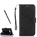 Produktbild Samsung Galaxy On5 ( 2016 ) Hülle, Samsung Galaxy J5 Prime Schutzhülle, Alfort 3 in 1 Lederhülle Fashion Design Premium PU Leder Hohe Qualität Tasche Case Cover Kasten Abdeckung Wallet für Samsung Galaxy On 5 ( 2016 ) G550 / J5 Prime 5.0" Smartphone Funktion Standfunktion Unterstützte Telefone und Magnetverschluss mit Schmetterling ( Schwarz ) + Alfort Schwarz Stylus Pen