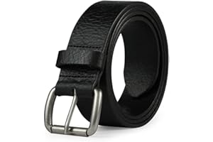 TOPBELT Ceinture Homme Ceinturon Femme Garanti Cuir Véritable 3.5CM Large Grande Taille 110-160CM Jeans Décontracté Cadeaux, Noir & Marron