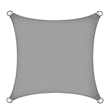 Material Sonnensegel und Spannseile: 100 % Polyethylen 180g/qm, Material Ringe: Edelstahl, Länge der Spannseile: 1,5 m