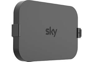 HomeMount Sky Q Mini Box Wall Mount, 3M Adhesive or Screw Fixing Wall Bracket Behind TV, Easy Installation & Removal, Space Saving & No Signal Loss with Fixings (Sky Q Mini)