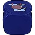 Kuber Industries Laundry Basket | Cow Print Polyester Foldable Laundry Basket | Collapsible Laundry Basket | Square Clothes Storage Box With Lid & Side Handles | 45 Liter | Blue