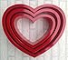 Set of 3 Design Wall Shelves for Books / CD Shelf Unit with Red Heart