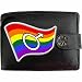 Produktbild Gay Pride Rainbow Male Flag Homosexuelle Regenbogen Männliche Flagge Klassek Herren Geldbörse Portemonnaie Brieftasche aus echtem Leder schwarz Geschenk Präsent mit Metall Box
