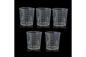 YOUBEAUTIFY 5Pcs 30ml Plastic Liquid Measuring Cup Small Transparent Medicine Lab Graduated Beakers Clear Measuring Jugs Set Medium Household Kitchen Baking Cooking Measure Tool Home