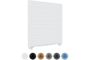 MARITOWN No Drill Blinds Non-woven Fabric Cut to Size Thermal Easy Fit Self Adhesive Stick On Pleated Temporary Shades Clip In Paper Blinds for Windows Patio Doors Kitchen Bathroom Bedroom