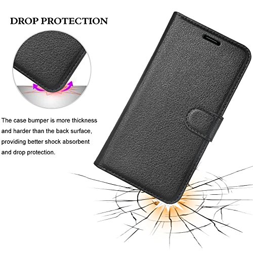 Huawei P9 Lite 2017 Hülle, IVSO Hohe Qualität Advanced Shock Absorption Technology Case Folio Tasche Cover für Huawei P9 Lite 2017 Smartphone (Für Huawei P9 Lite 2017, Schwarz) - 6