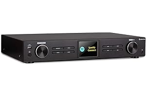 auna iTuner Receiver Hifi - Internet-Radio, FM Radio, DAB+ Receiver, Stereo Receiver, viele Anschlüsse, WiFi, Spotify, UNDOK-App, USB, TFT-Farbdisplay, mit Bluetooth, schwarz
