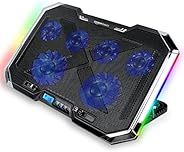 Amazon Basics Laptop Cooling Pad with 7-Cool RGB LED Lighting Effects | USB Powered Gaming Laptop Cooler Stand
