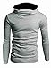 Move&Moving(TM) Men Cowl Neck Long Sleeve Double Slant Pockets Front Hoodie Black M